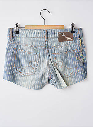Short fermeture zippée sous rabat boutonné taille basse bleu RWD femme