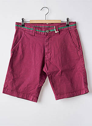Bermuda taille à pinces taille normale rouge RECYCLED ART WORLD homme