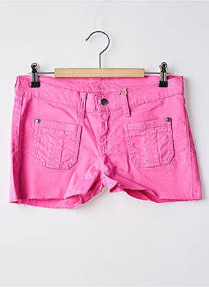 Short fermeture zippée sous rabat boutonné rose RWD fille