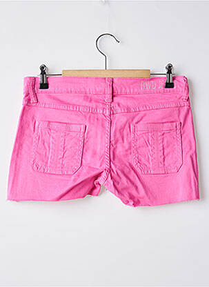 Short fermeture zippée sous rabat boutonné rose RWD fille