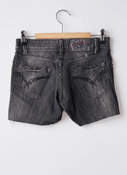 Short tissage denim taille basse noir KAPORAL femme