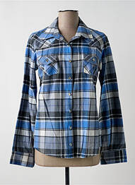 Chemisier coupe droite manches longues bleu OPULLENCE femme