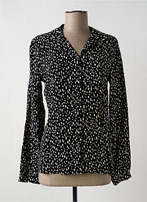 Chemisier imprimé fantaisie manches longues noir GEISHA femme