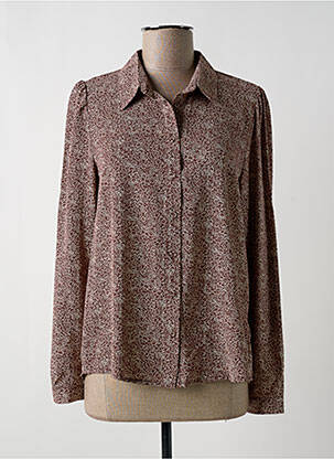Chemisier imprimé fleurs manches longues marron MAJOLICA femme