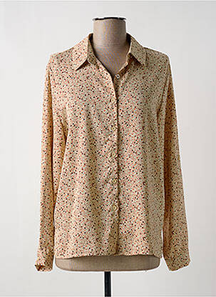 Chemisier imprimé fantaisie manches longues beige PAPILLONNE femme