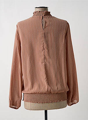 Blouse légère et transparente manches longues beige ACBELLE femme