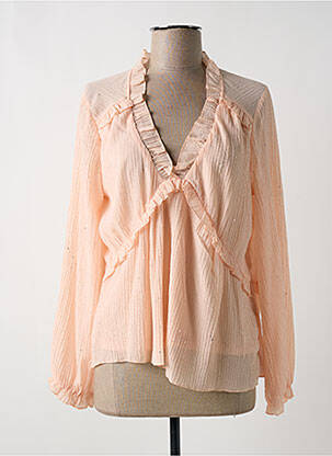Blouse légère et transparente manches longues rose SWEEWË femme