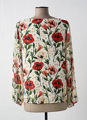 Chemisier imprimé fleurs manches longues beige MAJOLICA femme