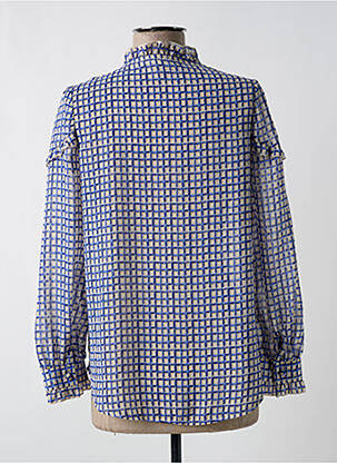 Chemisier coupe fluide manches longues bleu JS MILLENIUM femme
