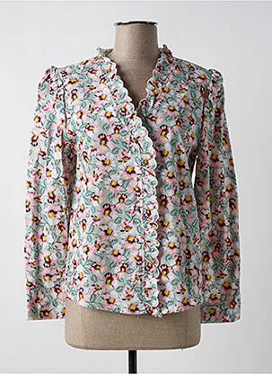 Chemisier imprimé fleurs manches longues vert LILI & LALA femme