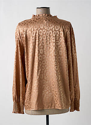 Chemisier coupe fluide manches longues beige V.CODE femme