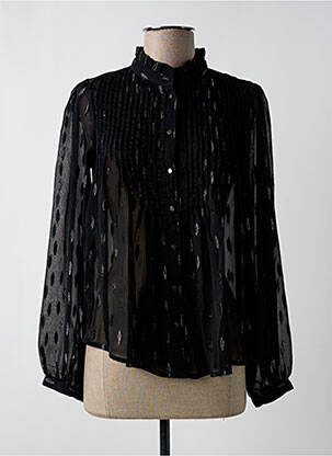 Chemisier tissage crêpe manches longues noir GARCIA femme