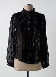Chemisier tissage crêpe manches longues noir GARCIA femme