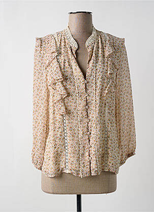 Chemisier imprimé fleurs manches longues beige MAJOLICA femme
