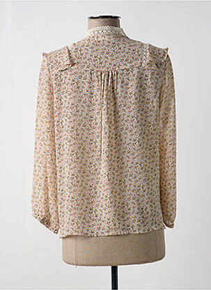 Chemisier imprimé fleurs manches longues beige MAJOLICA femme