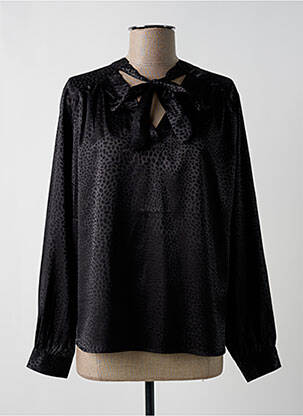 Blouse imprimé fantaisie manches longues noir MOD. STYLE femme