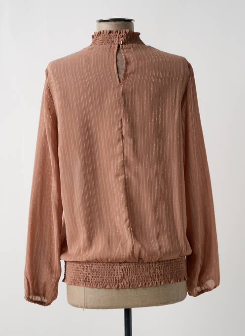 Blouse légère et transparente manches longues beige ACBELLE femme