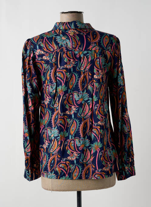 Chemisier tissage popeline manches longues bleu LOLA ESPELETA femme