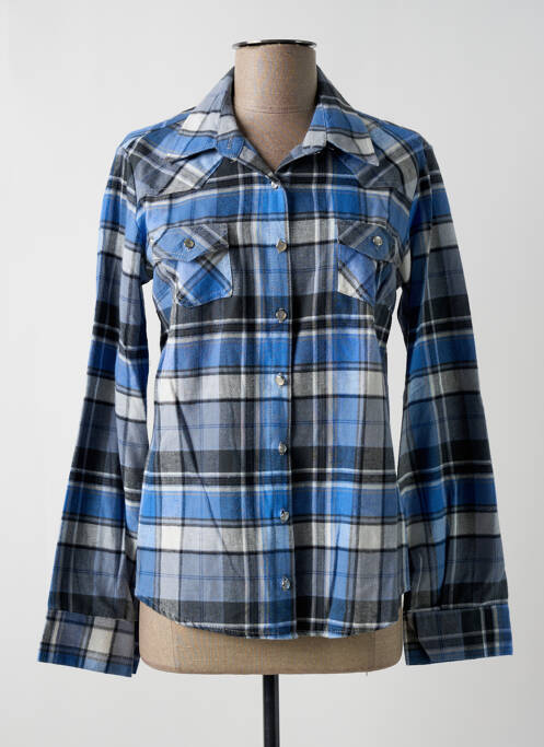 Chemisier coupe droite manches longues bleu OPULL ENCE femme