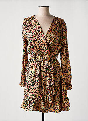 Robe mi-longue manches longues manches longues beige MOD. STYLE femme