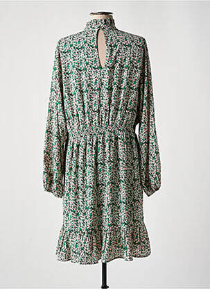 Robe mi-longue coupe fluide manches longues vert ESCANDELLE femme