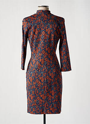 Robe mi-longue imprimé fleurs manches longues bleu R JEANS femme