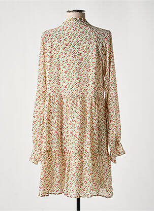 Robe mi-longue imprimé fleurs manches longues beige ANNA ELLIS femme