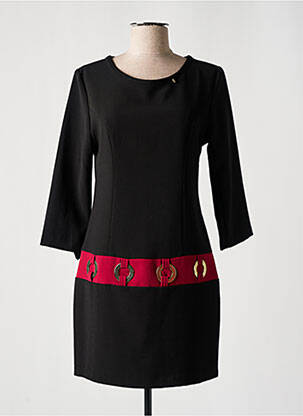 Robe courte fermeture zippée au dos manches longues noir RINASCIMENTO femme