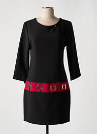 Robe courte fermeture zippée au dos manches longues noir RINASCIMENTO femme