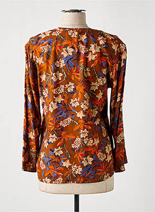 Top imprimé fantaisie manches longues marron LE PETIT BAIGNEUR femme