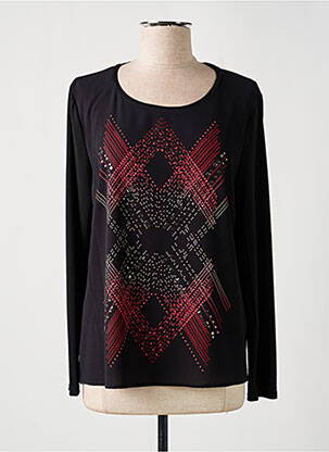 Top tissage crêpe manches longues noir DIANE LAURY femme