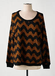 Pull col rond manches longues noir MY COLLECTION femme