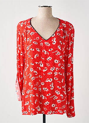 Blouse tissage popeline manches longues rouge C'EST BEAU LA VIE femme