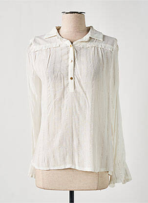 Blouse légère et transparente manches longues beige MAMOUCHKA femme