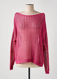 Pull maille ajourée manches longues rose LOLA ESPELETA femme