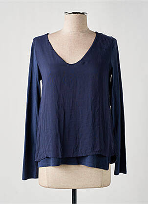 Top stretch manches longues bleu YERSE femme