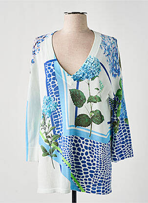 Pull col v manches longues bleu JEI'S BY LETIZIA DENARO femme