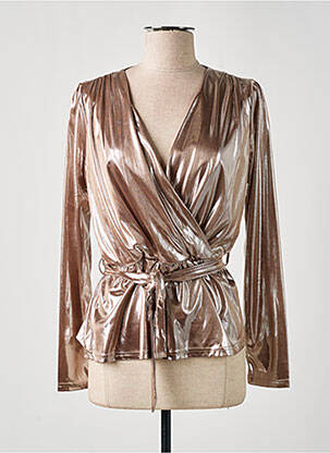 Gilet cache-cœur stretch beige MOD.STYLE femme