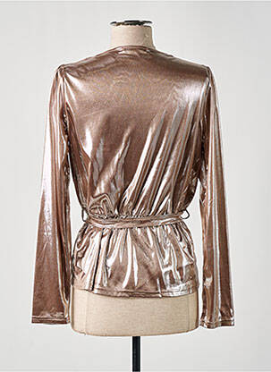 Gilet cache-cœur coupe cintrée beige MOD.STYLE femme