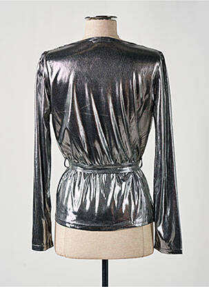 Gilet cache-cœur stretch argent MOD.STYLE femme