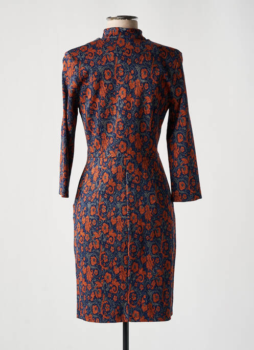 Robe mi-longue imprimé fleurs manches longues bleu R JEANS femme
