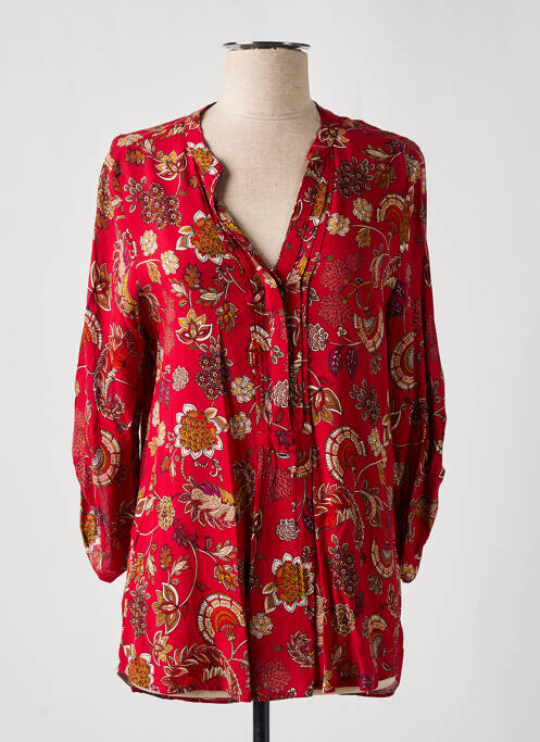 Blouse imprimé fantaisie manches longues rouge ATELIER JAD femme