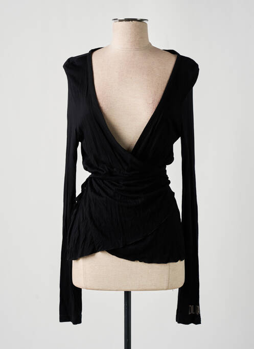 Gilet cache-cœur stretch noir NOLITA femme