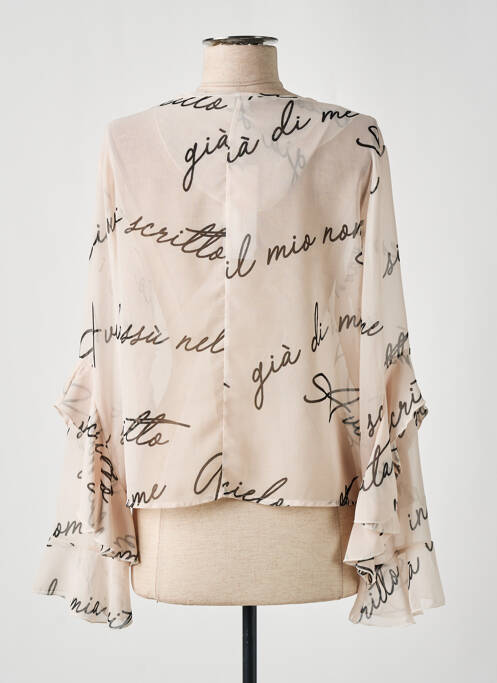 Blouse imprimé fantaisie manches longues beige RINASCIMENTO femme