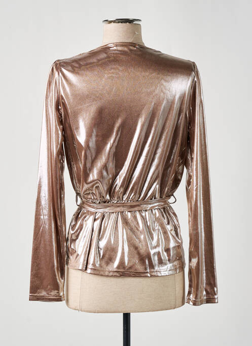 Gilet cache-cœur beige MOD.STYLE pour femme