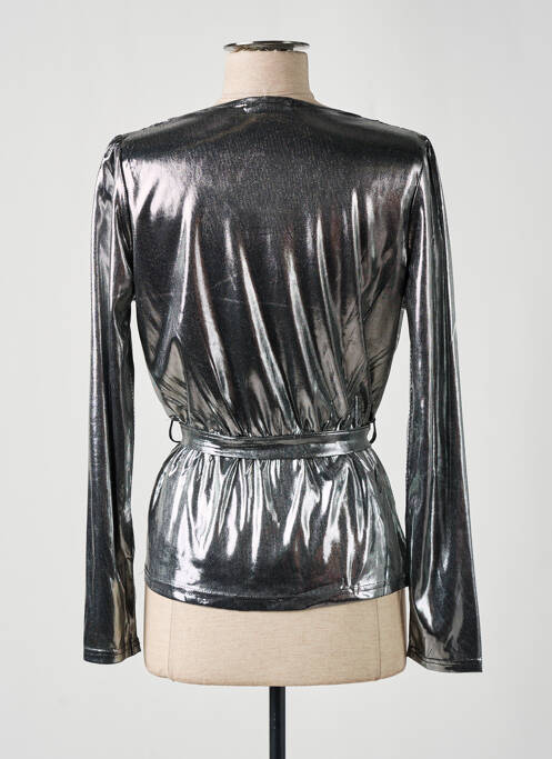 Gilet cache-cœur argent MOD.STYLE pour femme