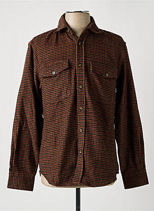 Chemise manches longues manches longues marron BY CHARLIE B homme