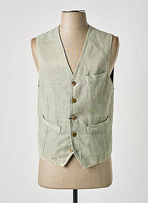 Gilet sans manche tissage chiné beige BOB homme