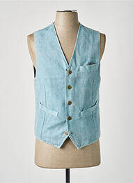 Gilet sans manche tissage chiné bleu BOB homme