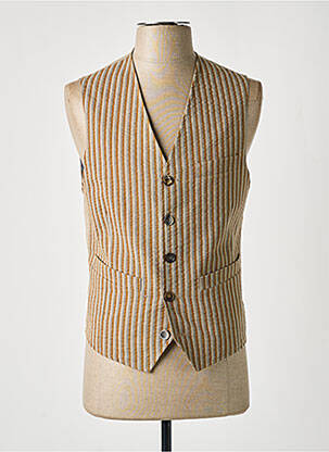 Gilet sans manche tissage chiné beige BOB homme